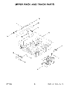 Upper Rack And Track Parts Diagram and Parts List for KDPM604KPS1  KitchenAid Dishwasher