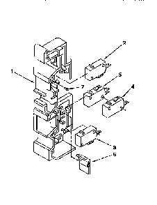 Latch Board Diagram and Parts List for MH7110XBQ8  Whirlpool Microwave