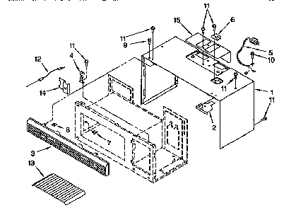 Cabinet Diagram and Parts List for MH7116XBB6  Whirlpool Microwave