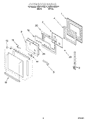 OVEN DOOR Diagram and Parts List for KEBI141DBL11  KitchenAid Wall Oven
