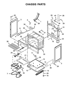 Chassis Parts Diagram and Parts List for 4KWFE7685ES0  Whirlpool Range