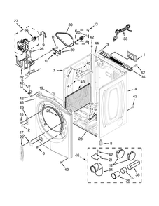 Cabinet Parts Diagram and Parts List for WGD81HEDW0  Whirlpool Dryer