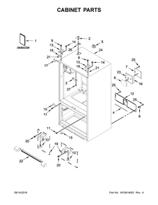 Cabinet Parts Diagram and Parts List for 59679243018  Kenmore Refrigerator