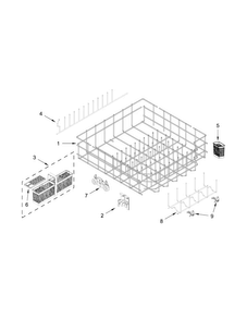 Lower Rack Parts Diagram and Parts List for KDTE304DPA0  KitchenAid Dishwasher