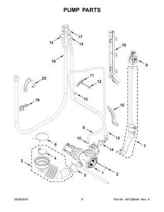Pump Parts Diagram and Parts List for WFC8090GX0  Whirlpool Washer