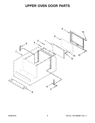 Upper Oven Door Parts Diagram and Parts List for IBD350DS04  Whirlpool Wall Oven