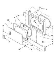 Dryer Front Panel And Door Parts Diagram and Parts List for 11087842700  Kenmore Washer Dryer Combo