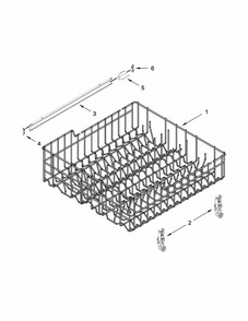 Upper Rack And Track Parts Diagram and Parts List for IUD8500BX1  Whirlpool Dishwasher