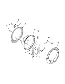 Door Parts Diagram and Parts List for WFW61HEBW0  Whirlpool Washer