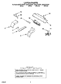 LATCH PARTS Diagram and Parts List for GMC275PRQ01  Whirlpool Microwave Oven Combo