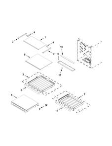 Shelf Parts Diagram and Parts List for KUBR204EPA00  KitchenAid Cooler