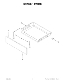 Drawer Parts Diagram and Parts List for WFE505W0JS4  Whirlpool Range