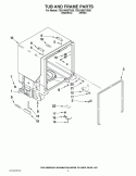 TUB AND FRAME PARTS Diagram and Parts List for 7DU1100XTSS5  Whirlpool Dishwasher