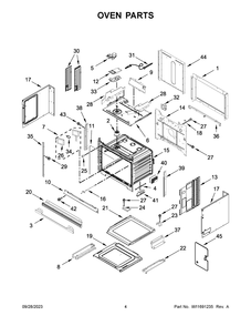 Oven Parts Diagram and Parts List for KOCE500ESS23  KitchenAid Microwave Oven Combo