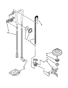 Fill, Drain And Overfill Parts Diagram and Parts List for KDTM354ESS0  KitchenAid Dishwasher