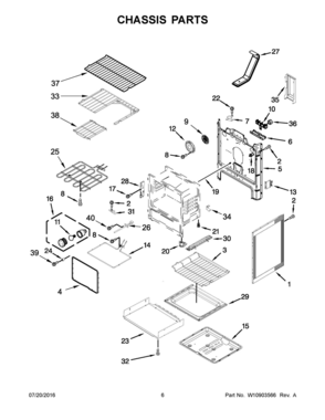 04 - CHASSIS PARTS Diagram and Parts List for YWFE770H0FZ0  Whirlpool Range