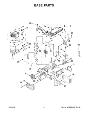 04 - Base Parts Diagram and Parts List for YWED9290FC0  Whirlpool Dryer