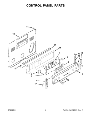 03 - CONTROL PANEL PARTS Diagram and Parts List for YKERS303BBL1  Whirlpool Range