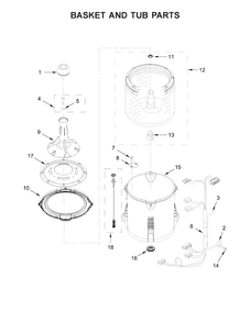 Basket And Tub Parts Diagram and Parts List for WTW4810EW1  Whirlpool Washer