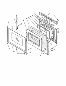 Door Diagram and Parts List for 66595025101  Kenmore Range