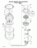 MOTOR, BASKET AND TUB PARTS Diagram and Parts List for WTW8600YW0  Whirlpool Washer
