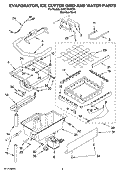 EVAPORATOR, ICE CUTTER GRID AND WATER PARTS Diagram and Parts List for KUIC18NNTS0  KitchenAid Ice Maker