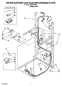 DRYER SUPPORT AND WASHER HARNESS PARTS Diagram and Parts List for YWET3300SQ1  Whirlpool Washer Dryer Combo