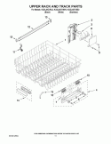 UPPER RACK AND TRACK PARTS Diagram and Parts List for KUDL40CVBL3  KitchenAid Dishwasher