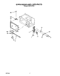 OVEN DOOR AND LATCH Diagram and Parts List for MS1060XYR0  Whirlpool Microwave