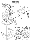LINER PARTS Diagram and Parts List for GT2SHKXMS00  Whirlpool Refrigerator