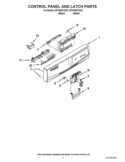 CONTROL PANEL AND LATCH PARTS Diagram and Parts List for DP1040XTXB1  Whirlpool Dishwasher
