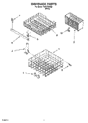 DISHRACK PARTS Diagram and Parts List for TUD4700MQ0  Estate Dishwasher
