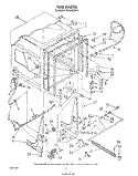 TUB, LITERATURE AND OPTIONAL Diagram and Parts List for DU5500XR1  Whirlpool Dishwasher