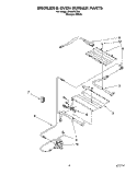BROILER & OVEN BURNER Diagram and Parts List for SF365BEYQ6  Whirlpool Range
