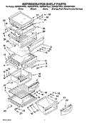 REFRIGERATOR SHELF PARTS Diagram and Parts List for KSRP22FTWH01  KitchenAid Refrigerator