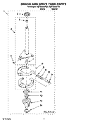 BRAKE AND DRIVE TUBE PARTS Diagram and Parts List for 7MNTM5000TT0  Whirlpool Washer