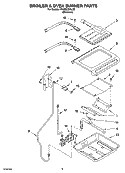 BROILER & OVEN BURNER PARTS Diagram and Parts List for YKGRC608LS0  KitchenAid Range