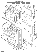 DOOR Diagram and Parts List for ET14HJYBW00  Whirlpool Refrigerator
