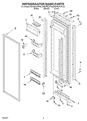 REFRIGERATOR DOOR Diagram and Parts List for KSBS25FJBL00  KitchenAid Refrigerator