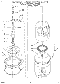 AGITATOR, BASKET AND TUB Diagram and Parts List for LSR6132BW0  Whirlpool Washer