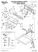 TOP AND CONSOLE PARTS Diagram and Parts List for LEQ8621PW1  Whirlpool Dryer