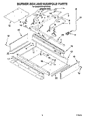BURNER BOX AND MANIFOLD PARTS Diagram and Parts List for KDRP467KSS09  KitchenAid Range