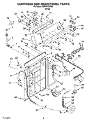 CONTROLS AND REAR PANEL PARTS Diagram and Parts List for 7MWT97730TQ0  Whirlpool Washer