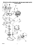 BRAKE, CLUTCH, GEARCASE, MOTOR AND PUMP Diagram and Parts List for LCR5244AN0  Whirlpool Washer
