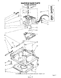 MACHINE BASE Diagram and Parts List for LA3400XPW0  Whirlpool Washer