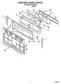 CONTROL PANEL PARTS Diagram and Parts List for GR438LXRQ2  Whirlpool Range