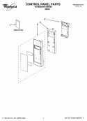 CONTROL PANEL PARTS Diagram and Parts List for MH1160XSB6  Whirlpool Microwave