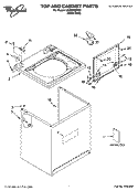 TOP AND CABINET PARTS Diagram and Parts List for LSW9750PW3  Whirlpool Washer