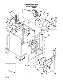 SECTION Diagram and Parts List for LEN3434AW0  Whirlpool Dryer