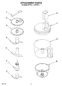 ATTACHMENT PARTS Diagram and Parts List for 4KFP740WH1  KitchenAid Food Processor